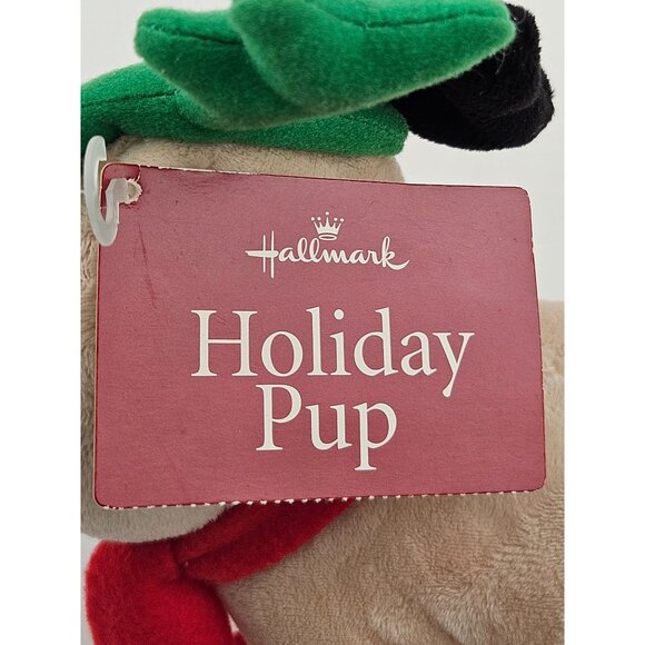 Hallmark Holiday Pup Plush Green Antlers Reindeer Christmas Stuffed Animal - Picture 6 of 9